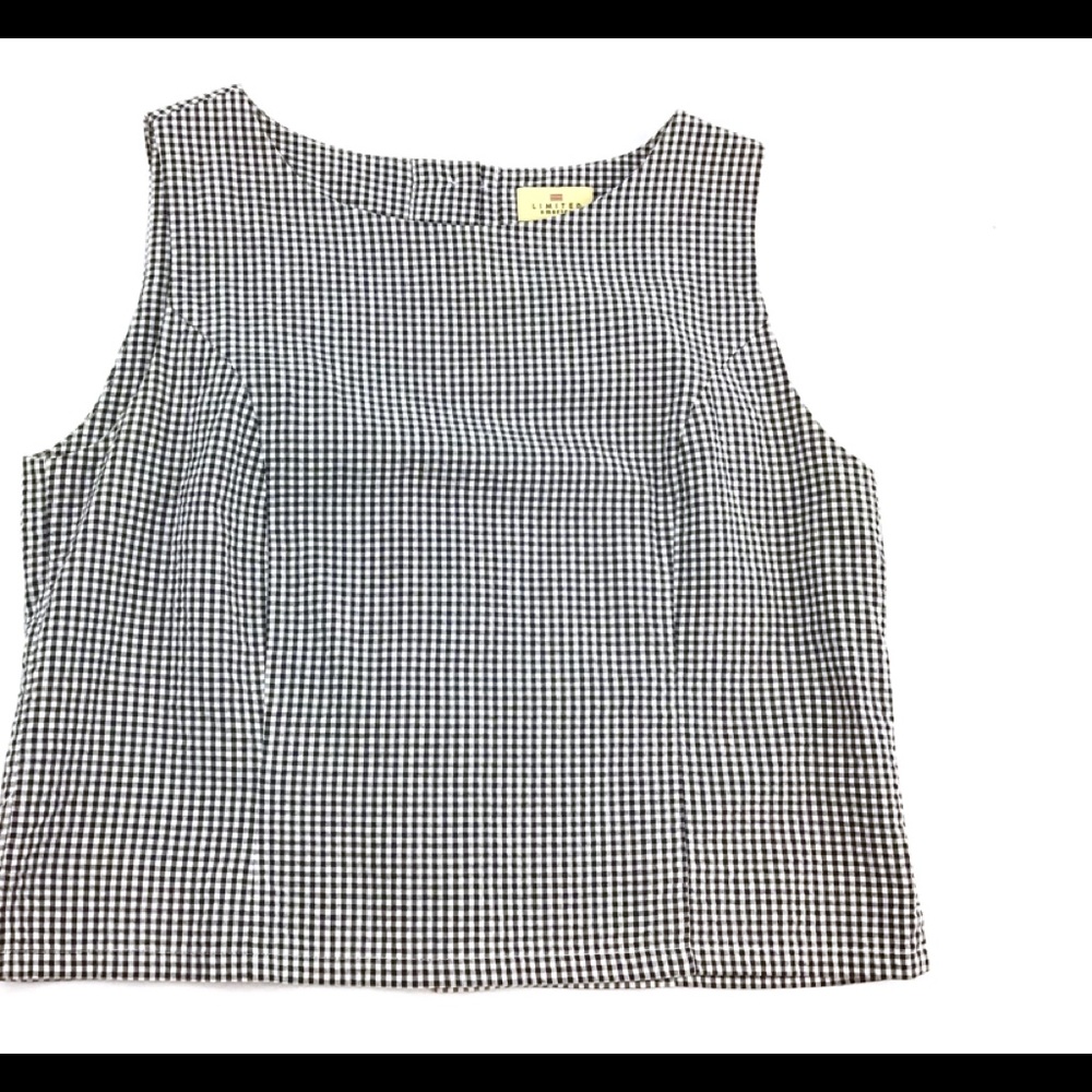 LIMITED Black & White Checked Top Fitted Medium